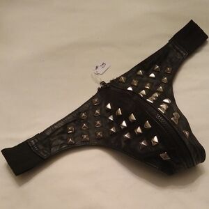 Studded Leather Thong, Men's